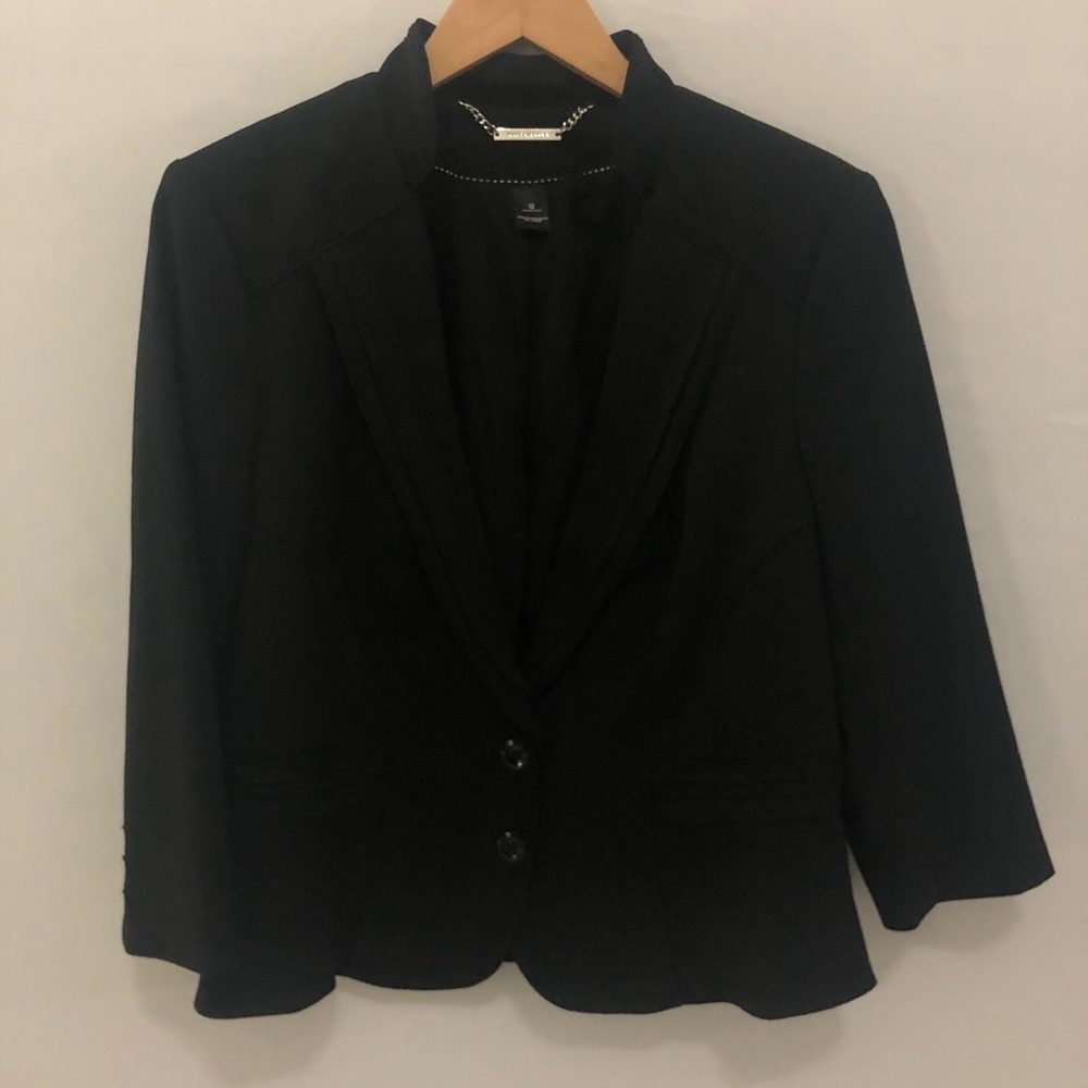 WHBM Black 3/4 Sleeve Blazer Sz 12